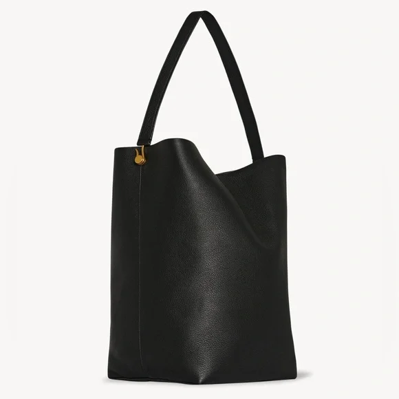 New THE ROW Large NS Tote Hook Shoulder Bag Purse in Black Leather - Picture 2 of 13